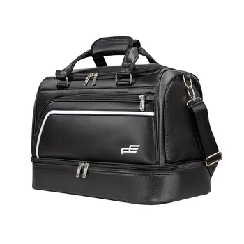 PLAYEAGLE Men and Women Golf Boston Travel Bag with Shoes Layer Storage PU Large Capacity Clothes Clothing for Aviation