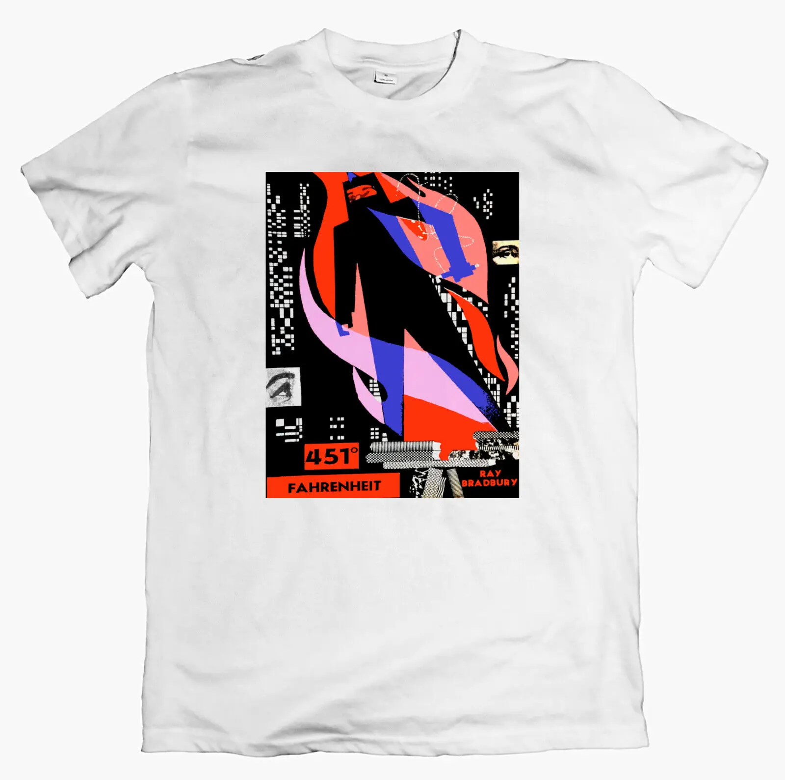 Ray Bradbury Fahrenheit 451 T-Shirt Vintage Fantascienza Sci-Fi Alexander Asimov