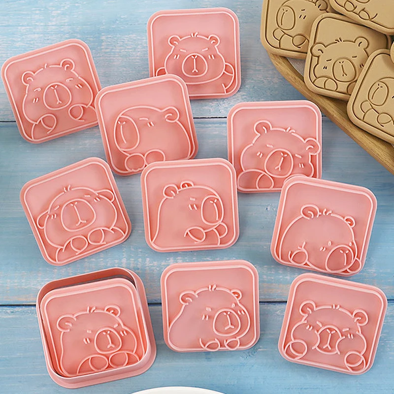 10pcs/set Cartoon Capybara Shaped Cookie Cutter Animal Fondant Biscuit Mold Cake Decoration Tool Kitchen Baking Gadget cookie cutter baking mold cookie mould fondant cutter