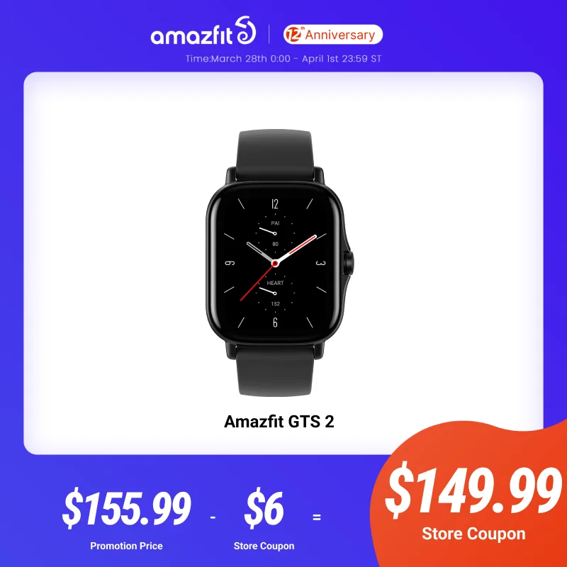 Global Amazfit GTS 2 Smartwatch 5ATM Water Resistant AMOLED Display Alexa  Built in Smart Watch For Android IOS Phone|Smart Watches| - AliExpress