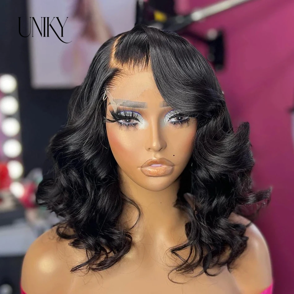 Body Wave Bob Wig Lace Front Human Hair Wigs For Women 180 Brazilian