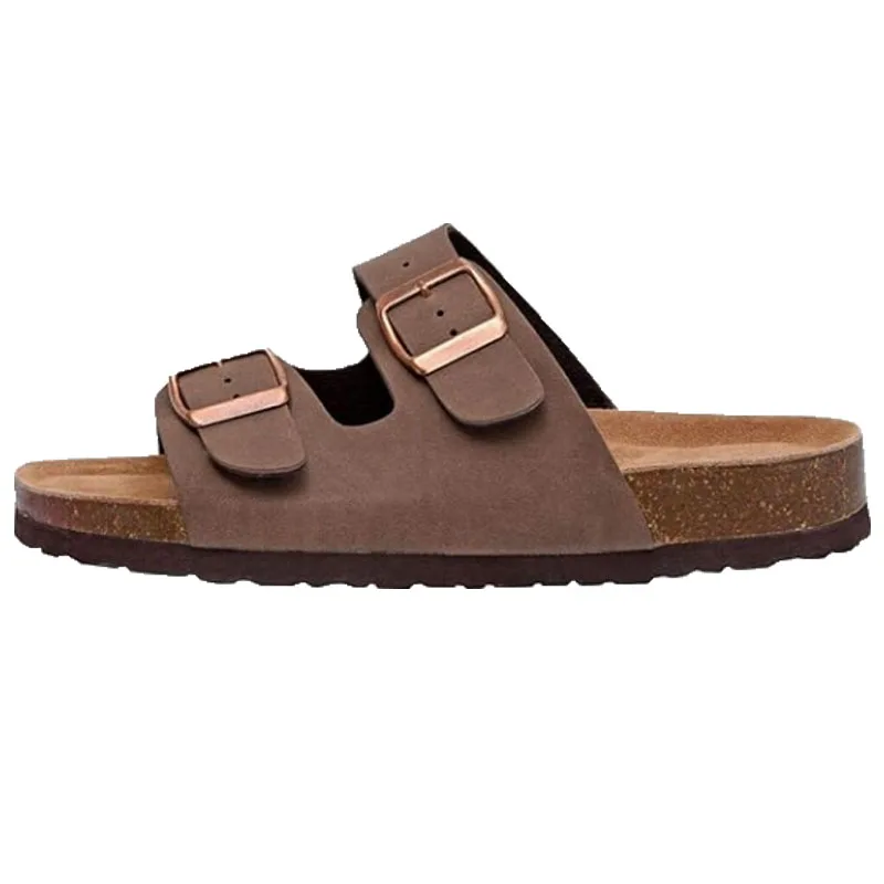 Shevalues Damen-Plateau-Sandalen aus Kuh-Wildleder, klassische Kork-Hausschuhe mit dicker Sohle, verstellbar, bequemer Halt, Strand-Hausschuhe, Neu – Detail 1
