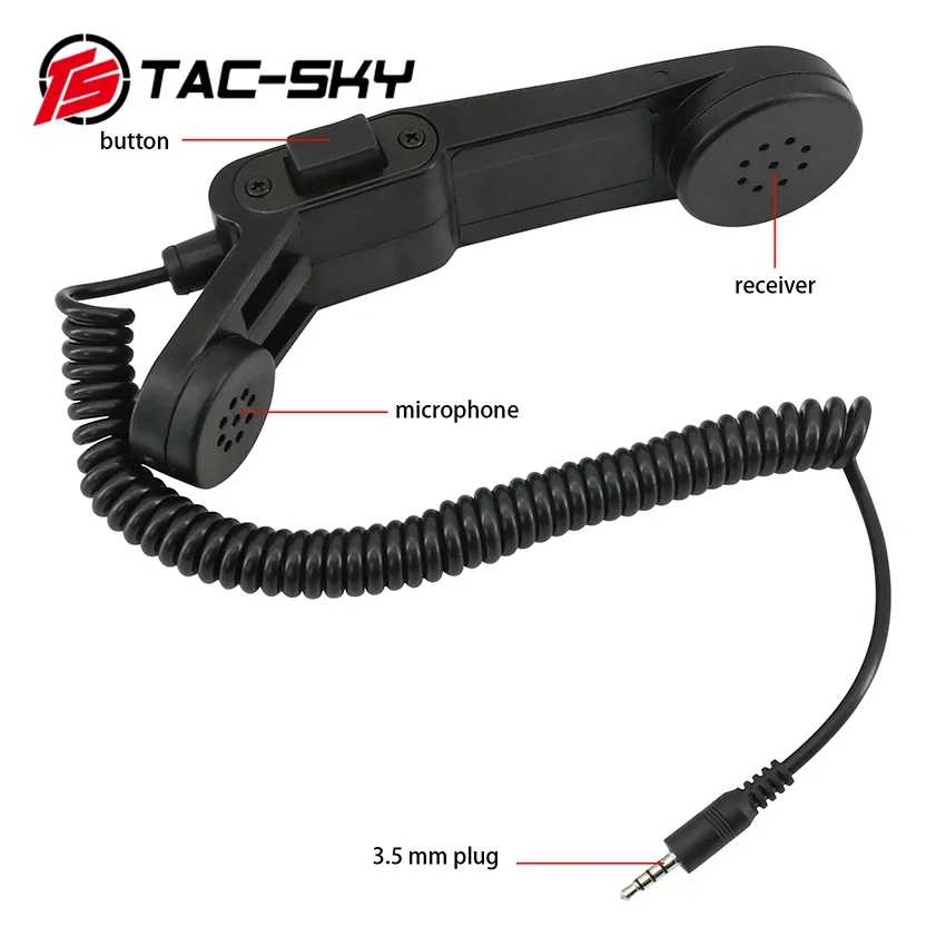 Ts Tac-Sky Tactical Handheld Microphone Ptt Adapter H250 Ptt  3.5Mm Mobile Phone Plug For Apple Samsung Htc And Other  Phones