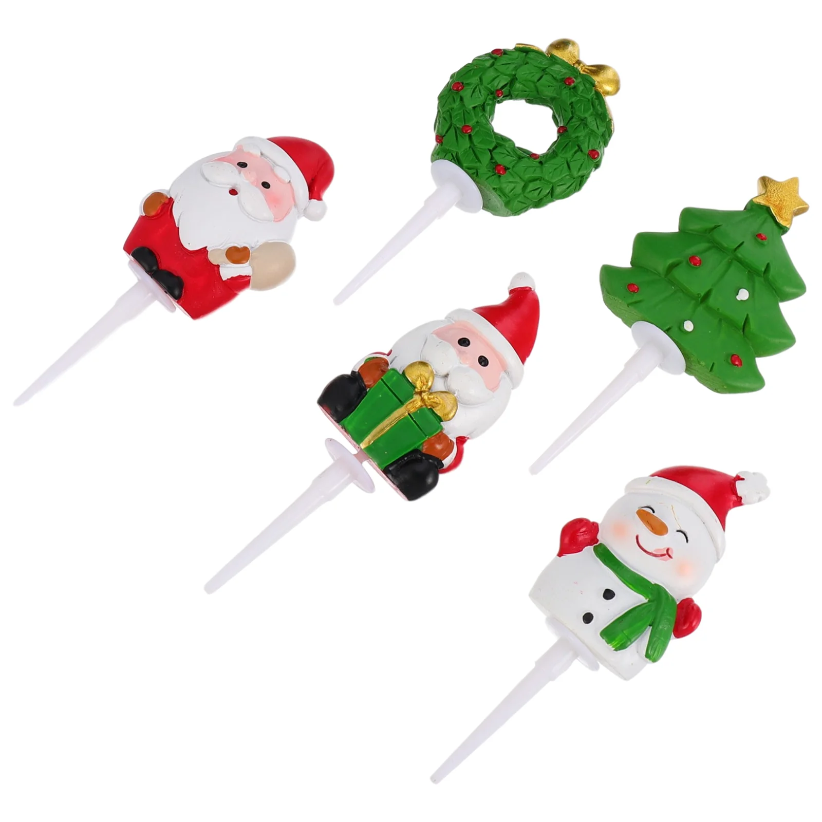 

5 Pcs Cake Decorating Add-Ins Picks Xmas Party Supplies Christmas Themed Toppers Hat