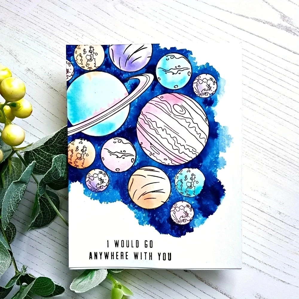 Decorative Planet Clear Stamps Transparent Silicone Stamp 1PC for DIY Scrapbooking Journal Card Making Album Paper Crafts
