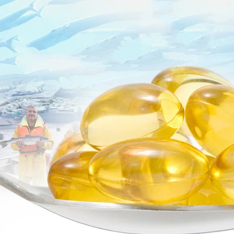 60 Capsules Deep-sea Fish Oil Pet Dogs OMEGA3&6 Salmon Oil Capsules Beauty Hair Anti-hair Loss Cod Liver
