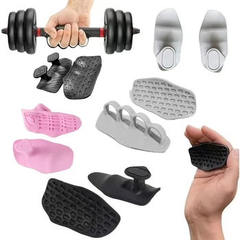 Cowhide Weightlifting Gloves Palm Protection Silicone Anti-slip Wear-resistant Fitness Sports Training Palm Guard Grip Handle