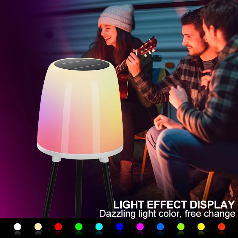 Solar Outdoor Floor Lamp for Patio With Plant Stand Grow Light Waterproof Garden Solar Powered Lantern Warm RGB Deck Yard Porch 2