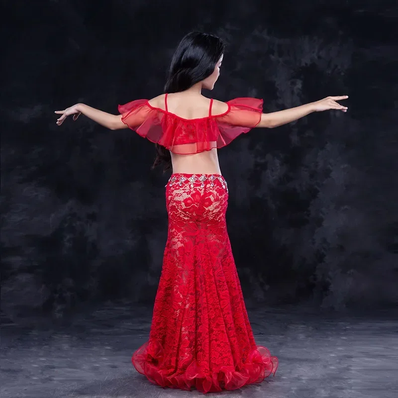 

Children child girl kid Bellydance oriental Belly Indian dance dancing costume clothes bra belt scarf ring skirt dress set suit