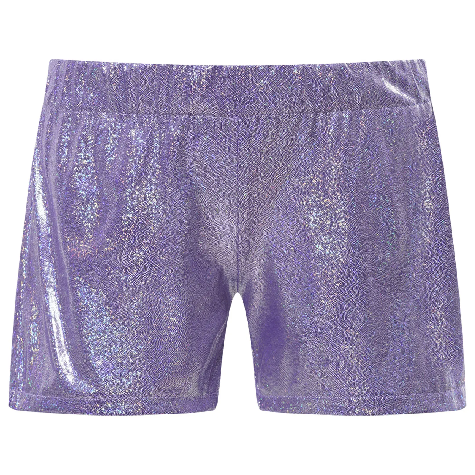 Kids Girls Boys Dance Shorts Metallic Shiny Elastic Waistband Short Pants for Jazz Dancing Costume Clothing Children's Shorts