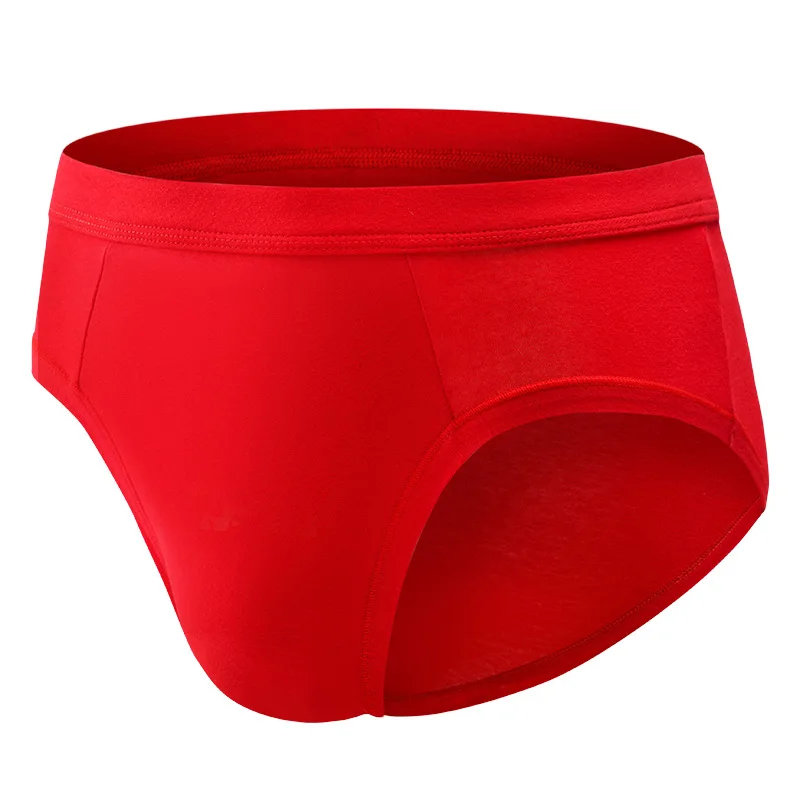 Men's triangle pants, men's pure cotton red graphene antibacterial shorts