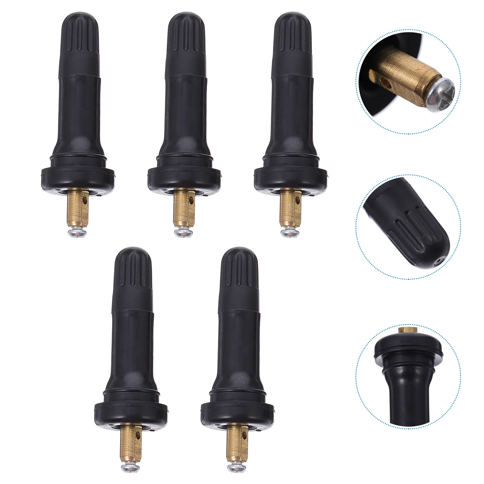 

5 Pcs Valve Rubber Stems Replacement Car Copper Tire Pressure Sensor Vehicle Tires