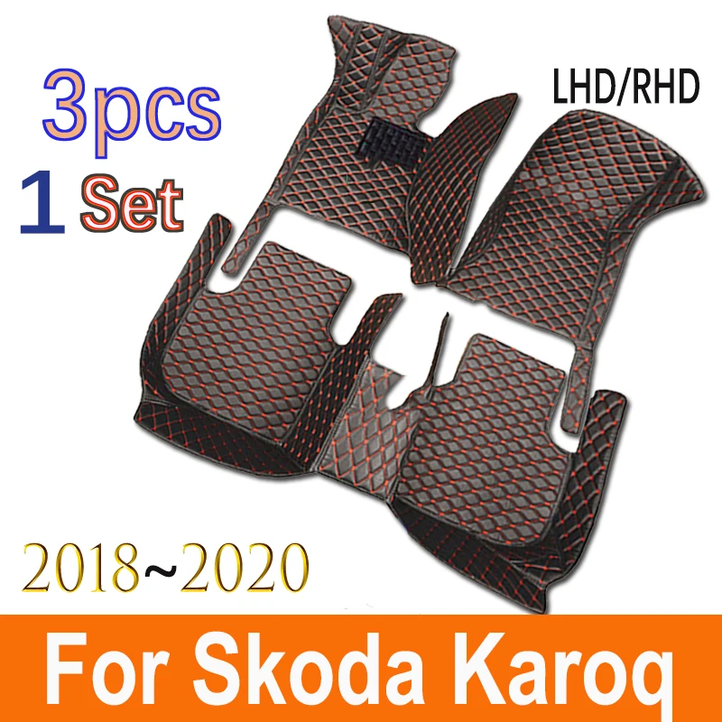 

Car Floor Mats For Skoda Karoq 2018 2019 2020 Custom Auto Foot Pads Automobile Carpet Cover Interior Accessories