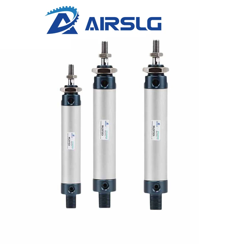 Cilindro Pneumático Ativo Dobro do ar Mini Furo Mal Mal16 Mal20 25 32 40 mm Curso 10 15 20 25 30 40 50 55 60 75 100