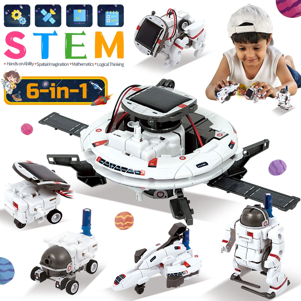 STEM Solar Robot juguetes educativos tecnología Kits de ciencia desarrollo fantasía científica juguete para niños| | - AliExpress