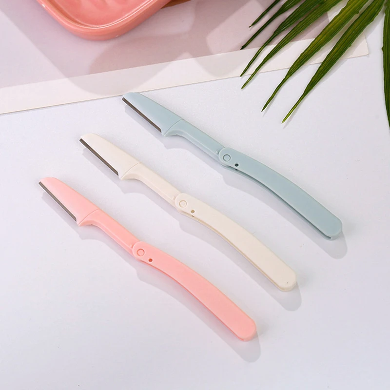 Eyebrow Trimmer Foldable Eye brow Scraper Hair Remover Set Portable