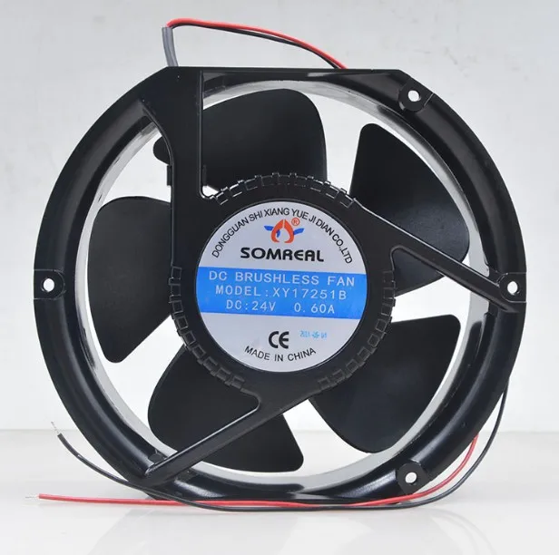 

SOMREAL XY17251B DC 24В 0.60A 172x150x51 мм 2-проводной Вентилятор охлаждения сервера