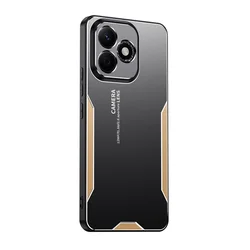 Enhanced Aluminum Alloy Shockproof Matte Silicone Phone Case, Lightweight and Durable for Honor 200 (Gold)