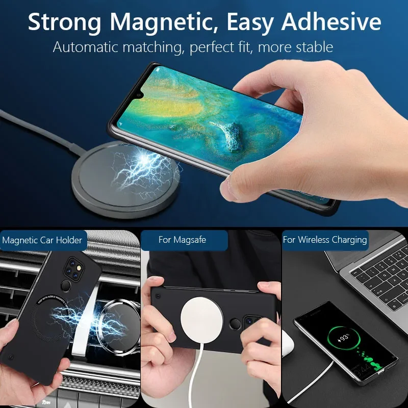 Luxury Frameless Magnetic Slim Case - Wireless Charging Hard Back Cover