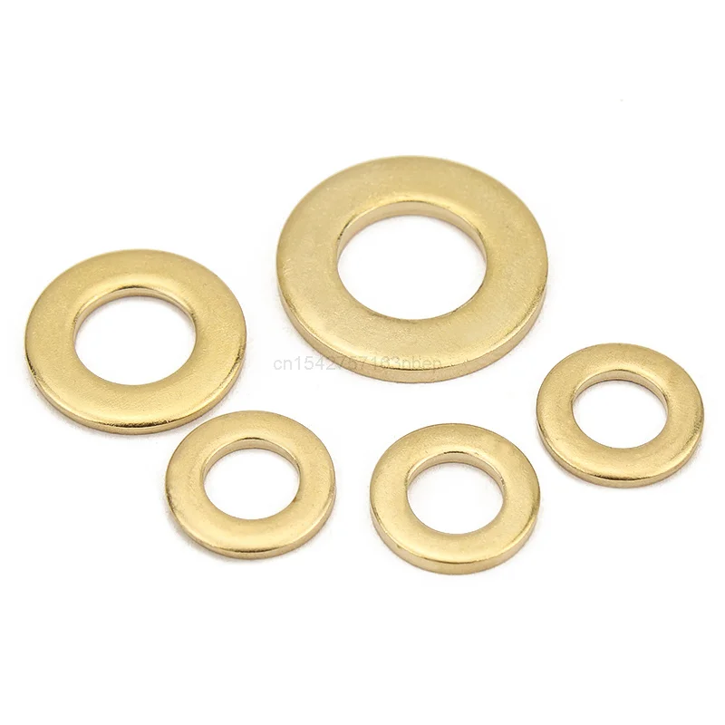 10/50pcs M2 M2.5 M3 M4 M5 M6 M8 M10 M12 GB97 DIN125 Solid Brass Copper Flat Washer Plain Gasket Pad High Quality