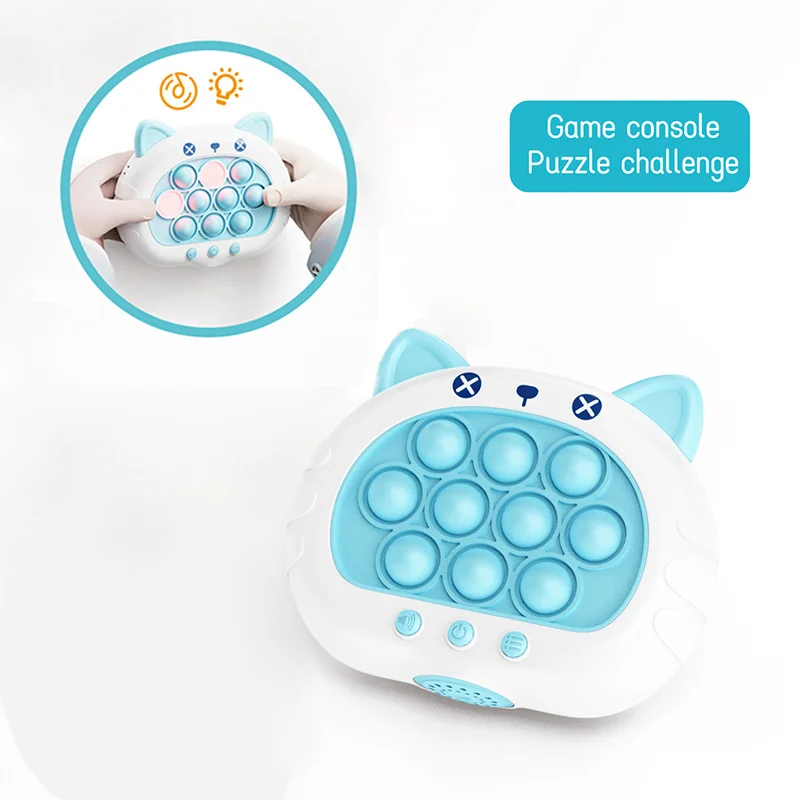 Electronic Pop Quick Push Bubbles Game Machine Kid Cartoon Fun Squeezing Toys Anti Stress Sensory Bubble Toy Gift 3 Colors 1 pcs sensory fidget toy