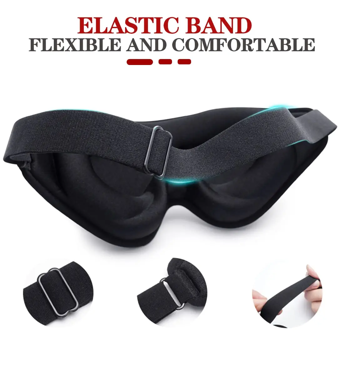 Deluxe 3D Contoured Sleep Mask - Ultimate Light Blocking & Comfort for Restful Sleep