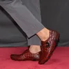 XEBOS Luxury Designer Original Brand Men Casual Shoes Soft Real Cow Leather Loafers Crocodile Pattern Embossed Velcro Monk Shoe 6