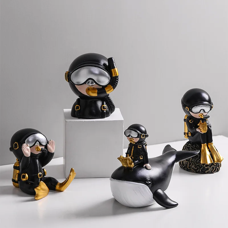 

Nordic cute diver kitchenware resin creative children's room desktop home decor