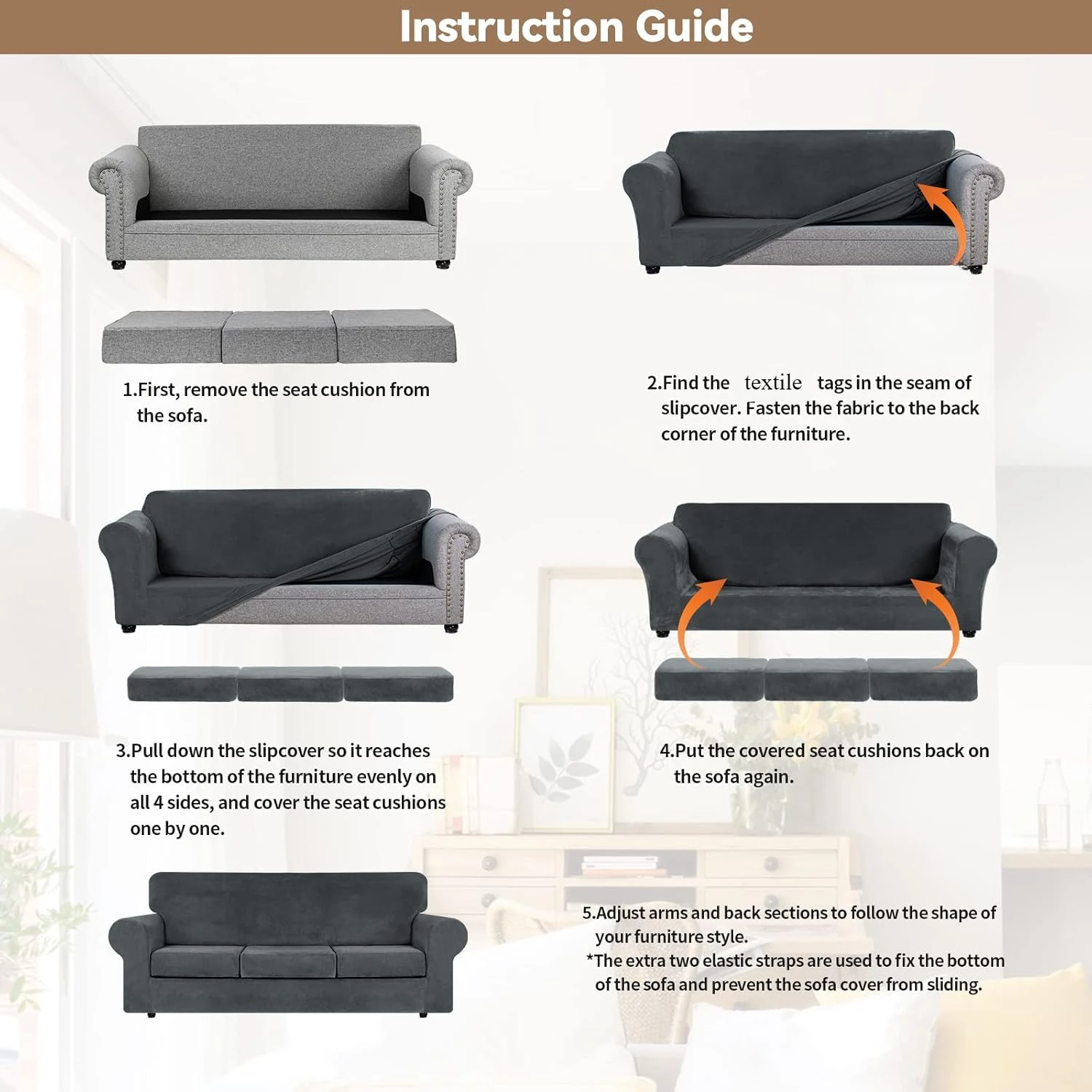 Stretch Velvet Chesterfield Couch Cover with Seat Cushion Cover for Curved Settee Armchair Vintage Style Sofa Cover 5
