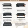Stretch Velvet Chesterfield Couch Cover with Seat Cushion Cover for Curved Settee Armchair Vintage Style Sofa Cover 5