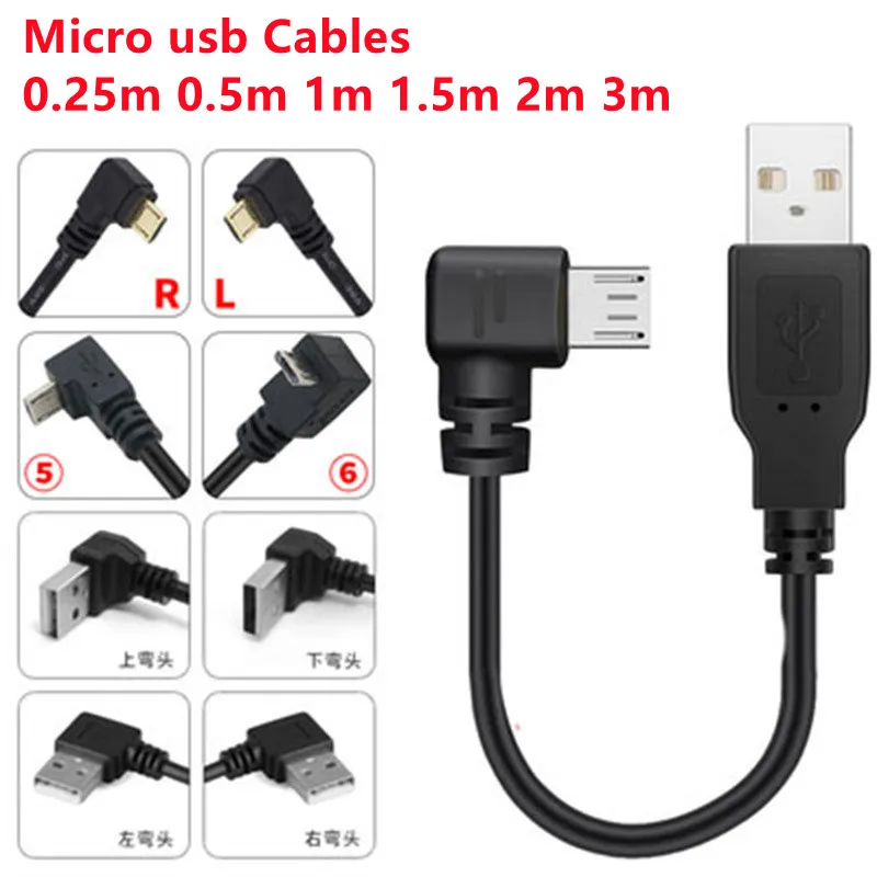 

Вверх и вниз, влево и вправо Угловой 90 градусов USB Micro USB штекер к USB штекер, кабель для зарядки и передачи данных 25 см 50 см для планшета 5 футов 1 м