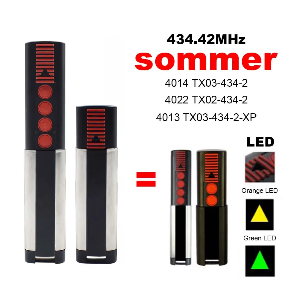 

SOMMER APERTO 4014 TX03-434-2 4013 TX02-434-4 Garage Door Remote Control 434.42MHz Rolling Code Gate Command Opener