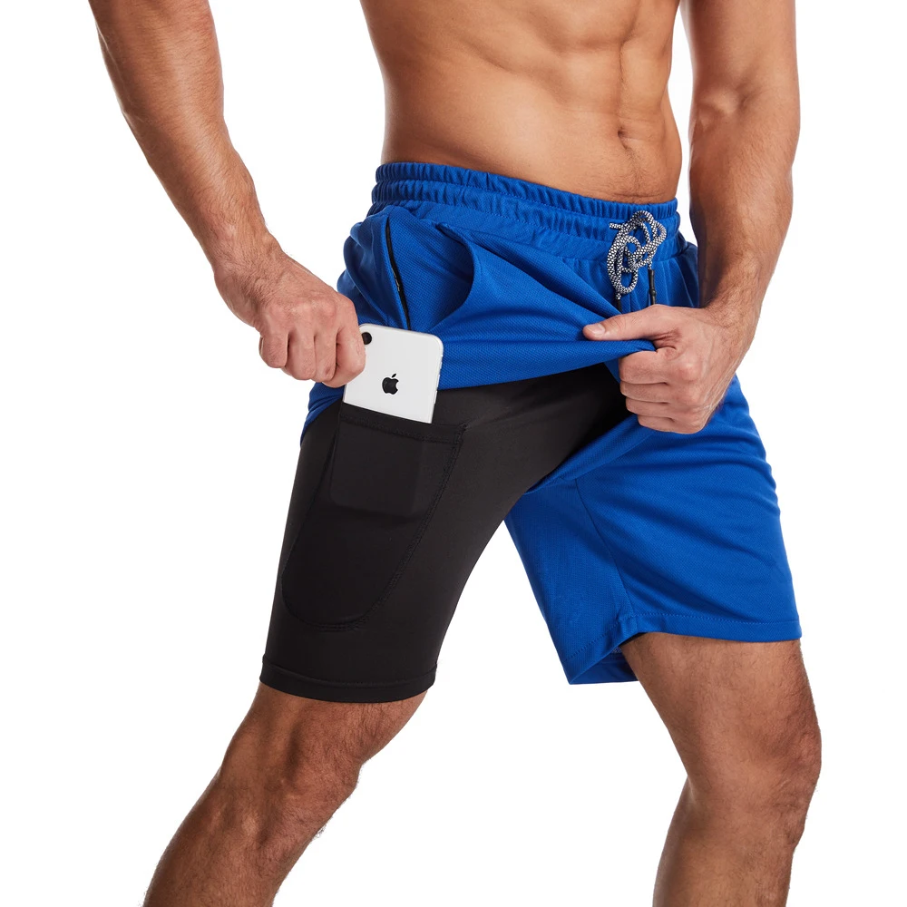 2025 mais novo shorts de corrida dos homens 2 em 1 treinamento ginásio shorts de fitness corredores jogging verão esportes shorts treino calças curtas