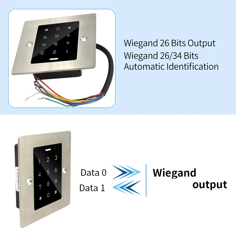 RFID Reader Touch Door Opener Metal Access Controler 2000 Users IP66 Waterproof