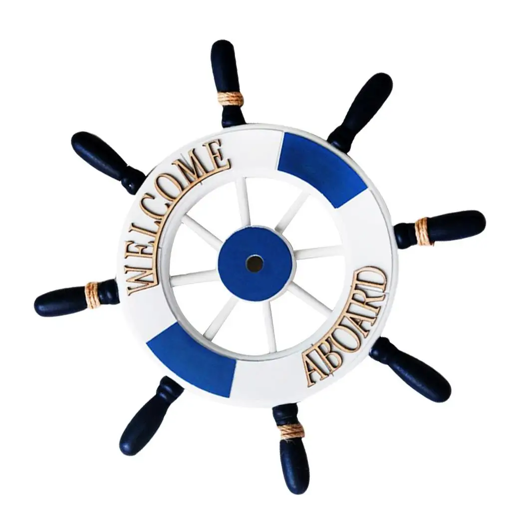 32cm Beach Wooden Boat Ship Steering Wheel Welcome Board Home Wall Decor 32cm Beach Wooden Boat Ship Steering Wheel Welcome Board Home Wall Decor