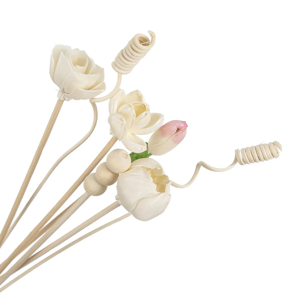 Pink Simulation Flowers Bud Reed Diffuser Replacement Sticks 7pcs DIY Handmade Home Decor Rattan Oil Diffuser Refill Sticks reed diffuser refill sticks