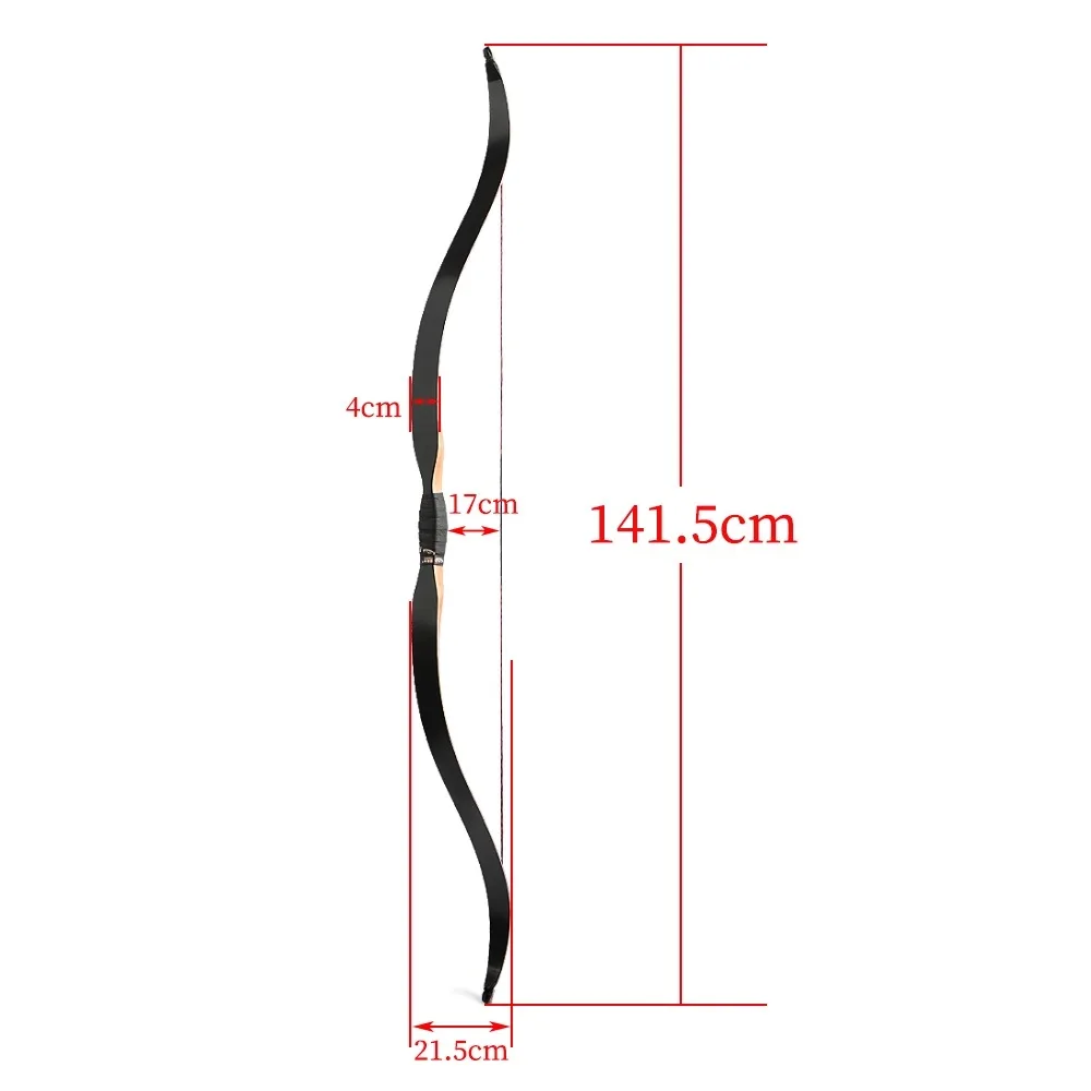 Arc Traditionnel Recourbé (Longbow) 56 Pouces - Puissance 15 à 50 Lbs