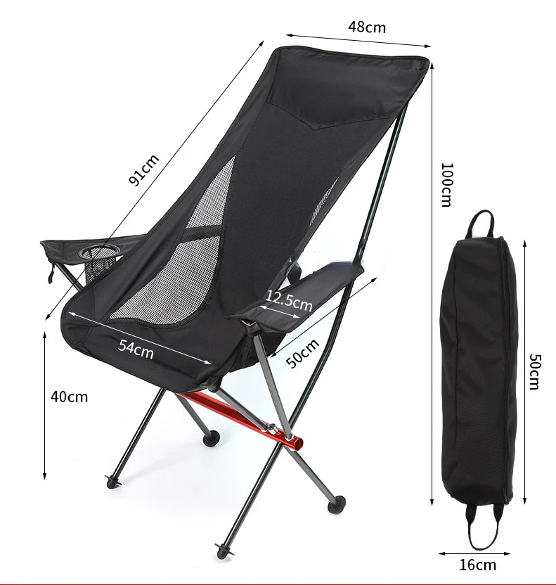 Outdoor Fishing Chair Portable Folding Lengthen Oxford Cloth Backrest Seat For Camping Picnic BBQ Beach Ultralight Armchair new