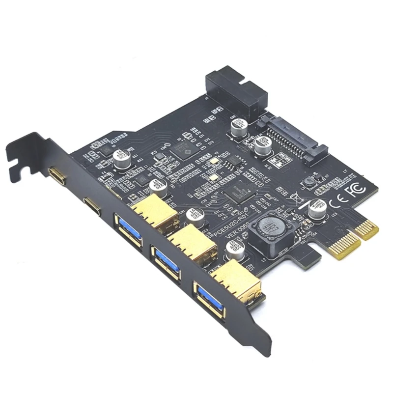 

Type C USB 3.2 Gen2 PCIE Card Hub PCI Board with Power Connector