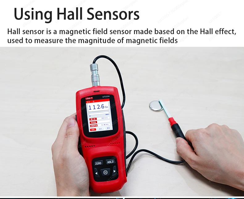 UT335C Permanent Magnet Gauss Meter Handheld Digital Tesla Meter Magnetic Flux Surface Magnetic Field 1% Accuracy