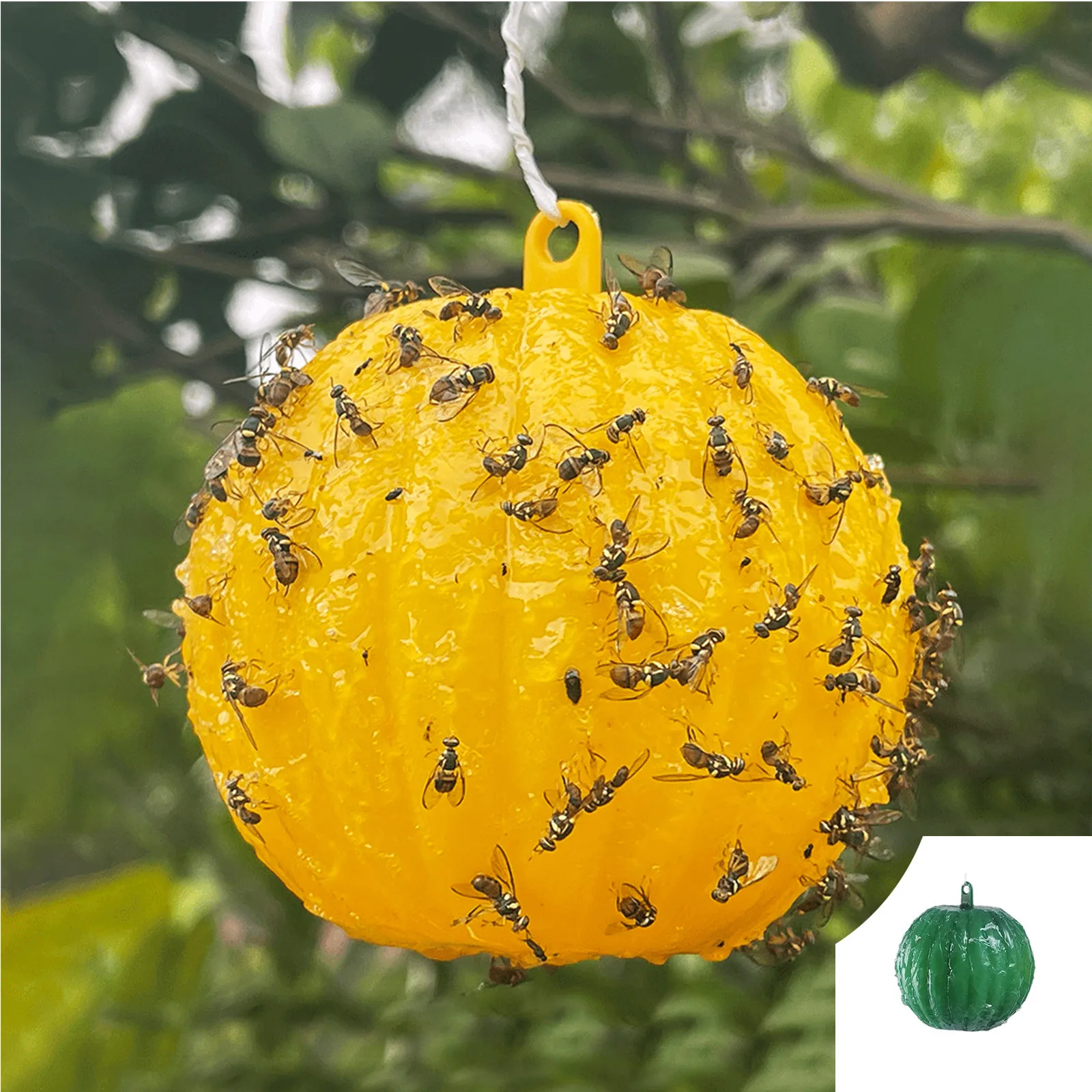 1pc Pumpkin Shape Sticky Fly Trap Ball, Orange Creative Plant Protector, For Outdoor, Baits & Lures, Pest Control