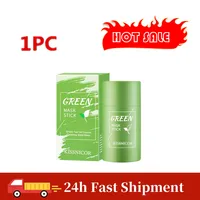 1PC Face Clean Mask Green Tea Cleansing Stick Mask Shrink pores Deep Blackhead Remover facial Cleansing Moisturizing Mask