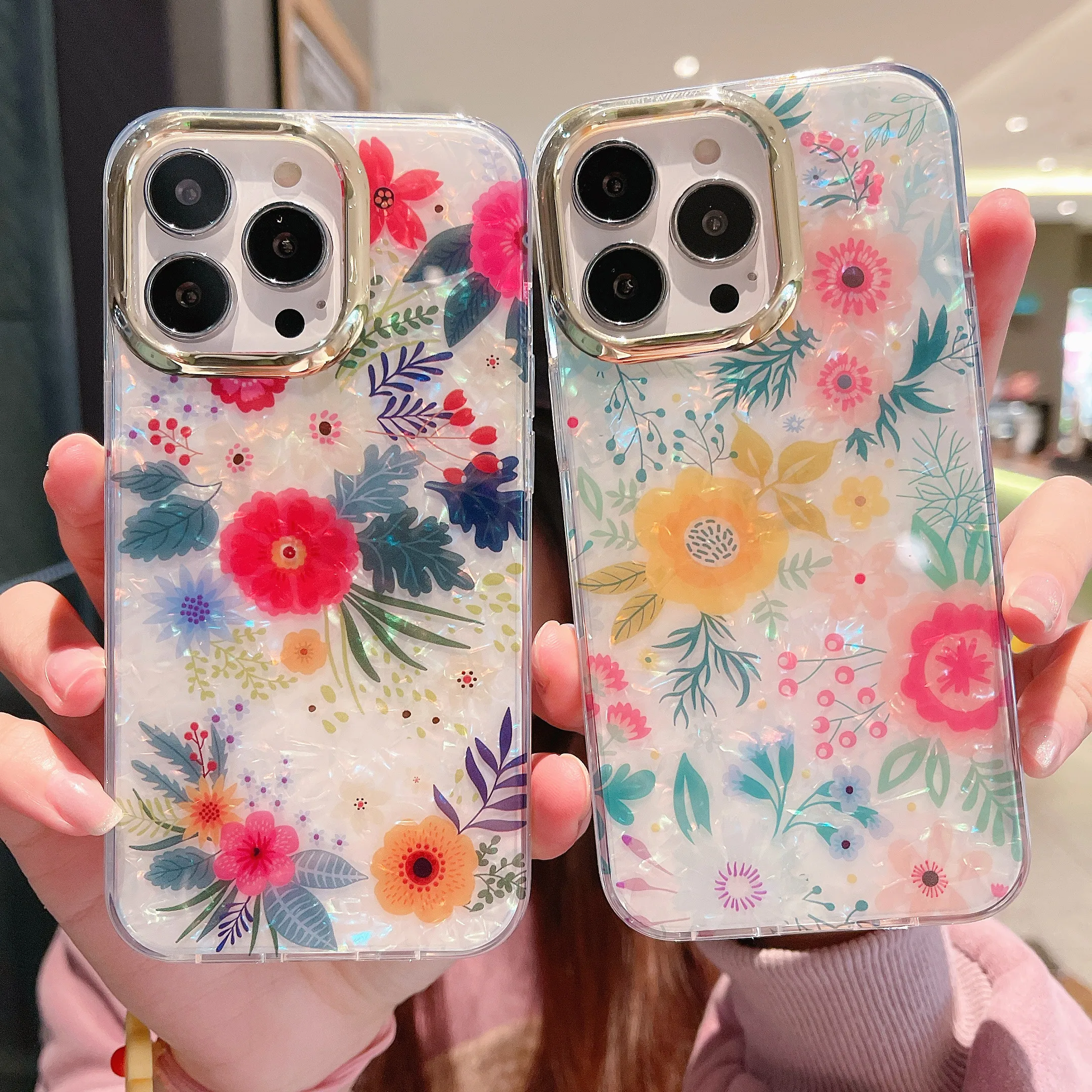 Цветной чехол для телефона с цветами и ракушками для iPhone 13, чехлы для  iphone 14 Pro Max 11 12 Pro, задняя крышка с милыми листьями и цветочным  узором | AliExpress