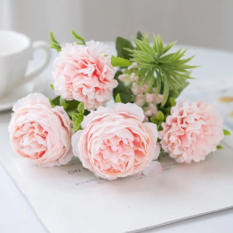 1Pc Artificial Flowers Chrysanthemum Peony Festival Accessory Home Room Table Arrangement Wedding Wreath Brial Bouquet Decor - Image 8