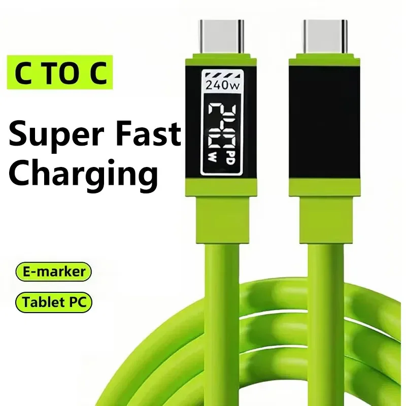 รูปสินค้า สายชาร์จซิลิโคนไร้สาย 240W ชาร์จเร็ว 10A สำหรับ iPhone Samsung Xiaomi