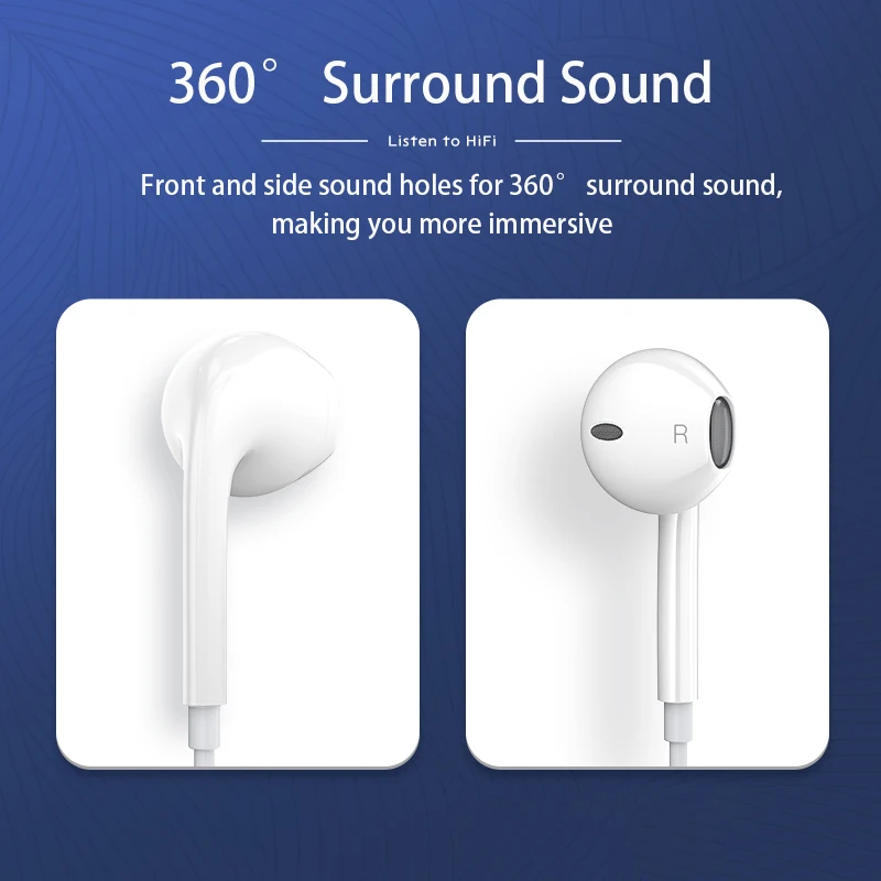 Wired Earphone 3.5mm In-Ear Microphone Headphones For Samsung Xiaomi Huawei Oppo Vivo Oneplus Smartphone Earbuds Wired Earphones In Ear Headphones