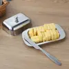 Stainless Steel Butter Dish with Lid Holder Kitchen Butter Serving Container Cheese Storage Keeper Tray Kitchen Dinnerware 4