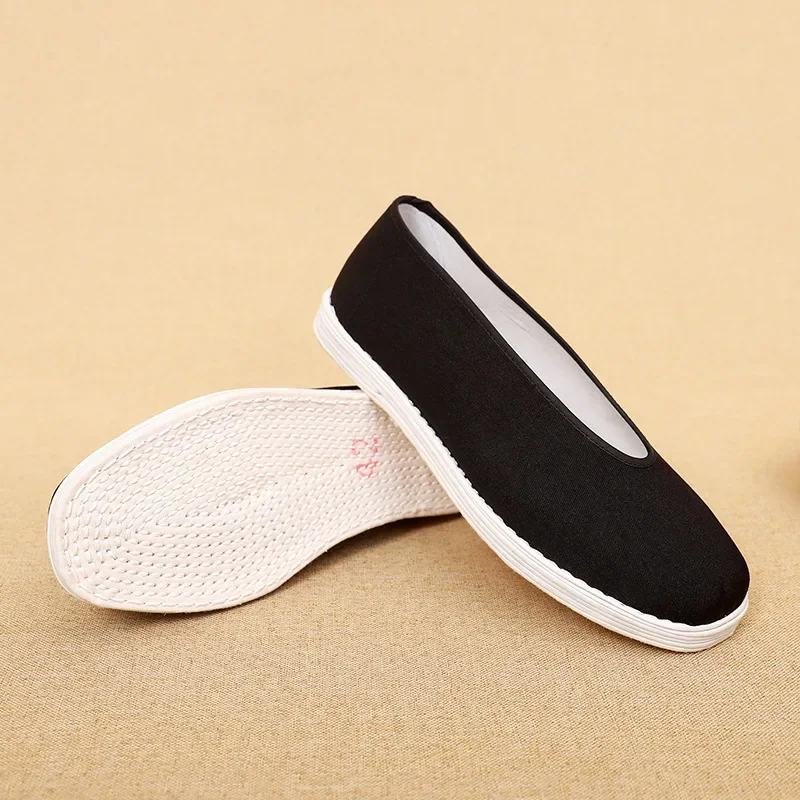Men's Traditional Chinese Kung Fu Black Cotton Tai-chi Shoes