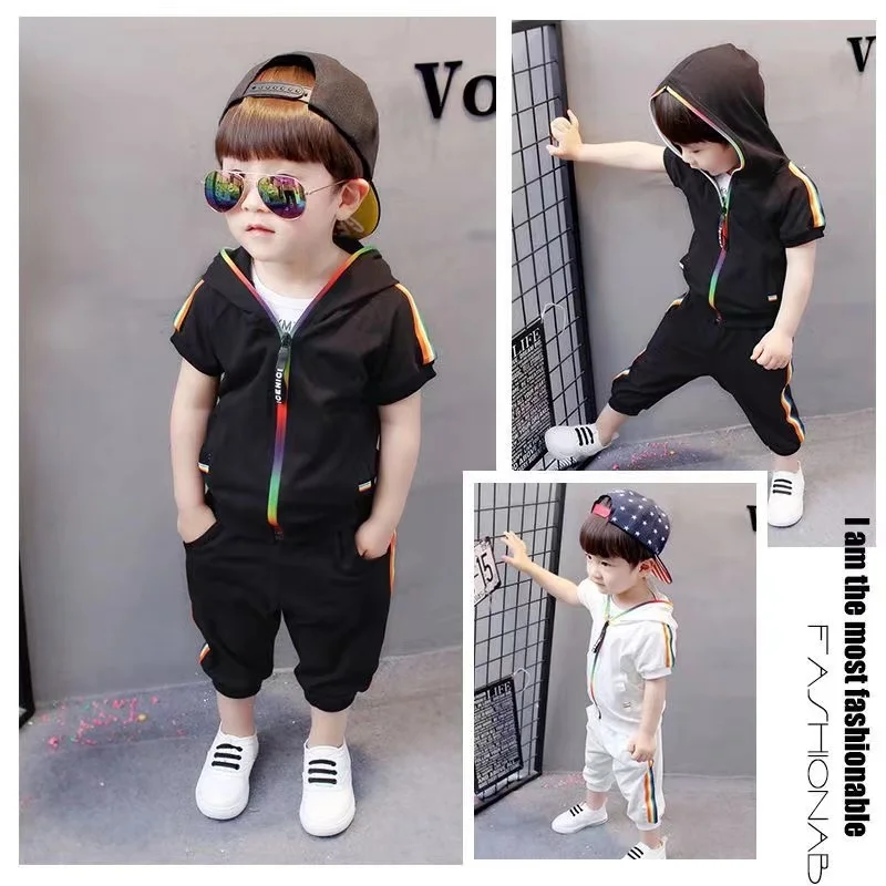 New Summer Baby Girl Clothes Boys Clothing Children Fashion Hooded Shirt Shorts 2Pcs/Sets Toddler Casual Costume Kids Tracksuits