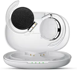Open - Ear Wireless Bluetooth Headphones with Noise - Canceling Microphones and LED Lights for Night Running and Sports (WHITE)